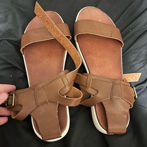 Brown ankle wrap sandals! Worn maybe 4-5 times! Great condition